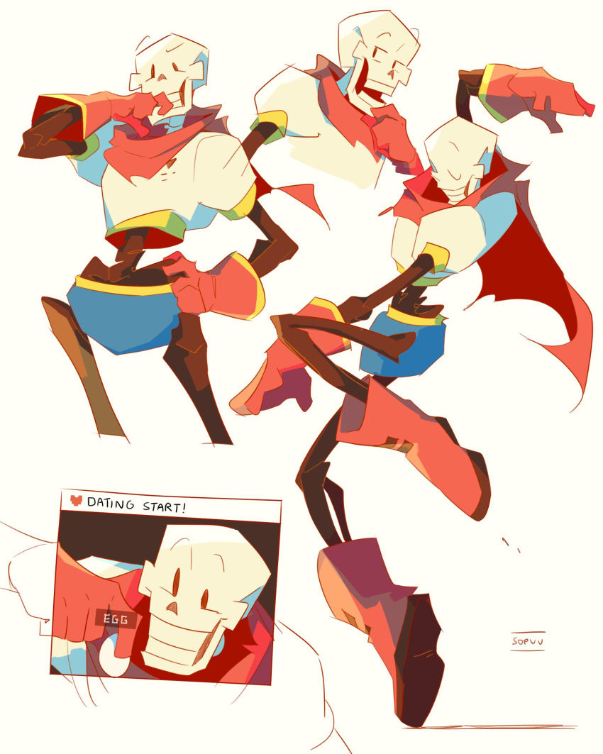 1boy, 2024, 2d, armor, artist_name, blue_shorts, boots, cape