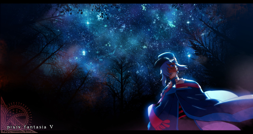 hat, kiritachi, night, pixiv_fantasia, pixiv_fantasia_5, sky, solo, star