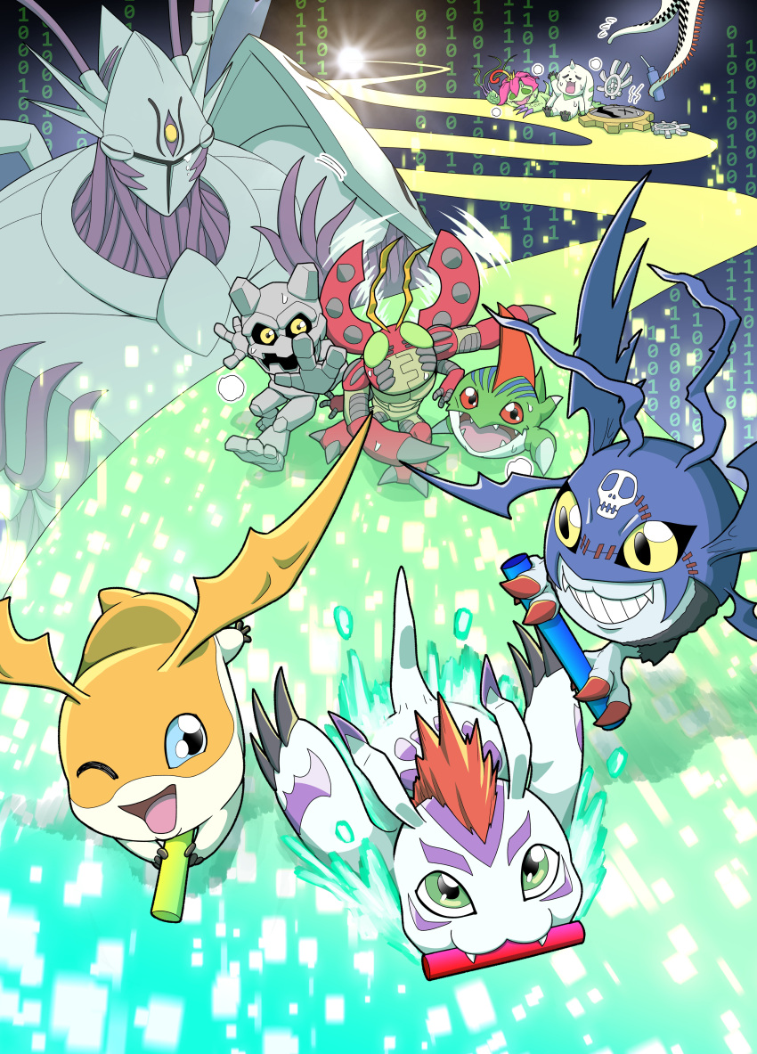 absurdres, arkadimon_super_ultimate, bat_(animal), betamon, body_fur, bug, digimon, digimon_(creature)