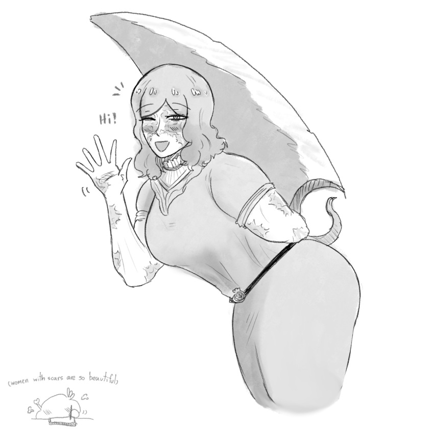 1girl, anastasia_tarnished-eater, ass, bent_over, biceps, cleaver, elden_ring, english_text