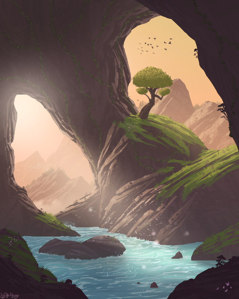 bird, bug, butterfly, cave, cave_interior, commentary, english_commentary, flock
