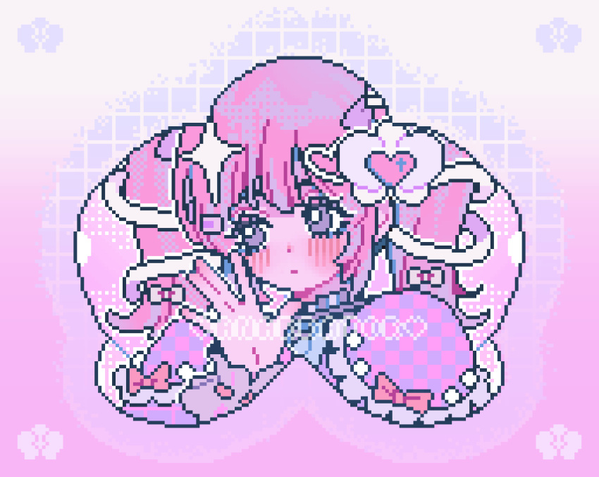 1girl, animated, animated_gif, apangbai_(anarrator), artist_name, black_choker, border, bow