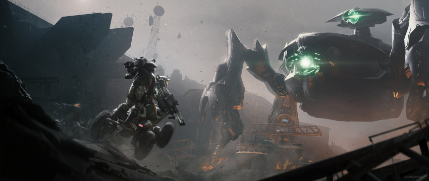 2204design, 4boys, driving, energy_cannon, halo_(series), highres, m41_spnkr, mecha