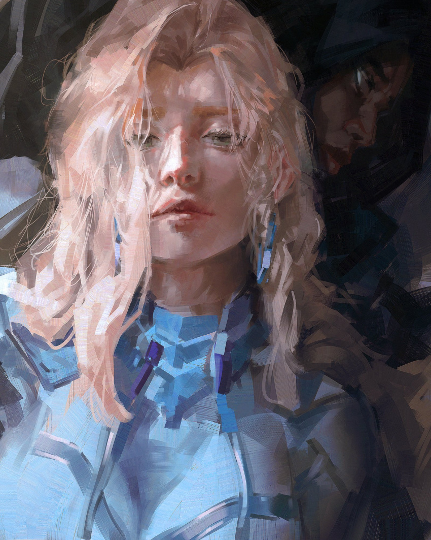 1boy, 1girl, blonde_hair, bodysuit, cloak, cloak_(marvel), dagger_(marvel), dark-skinned_male
