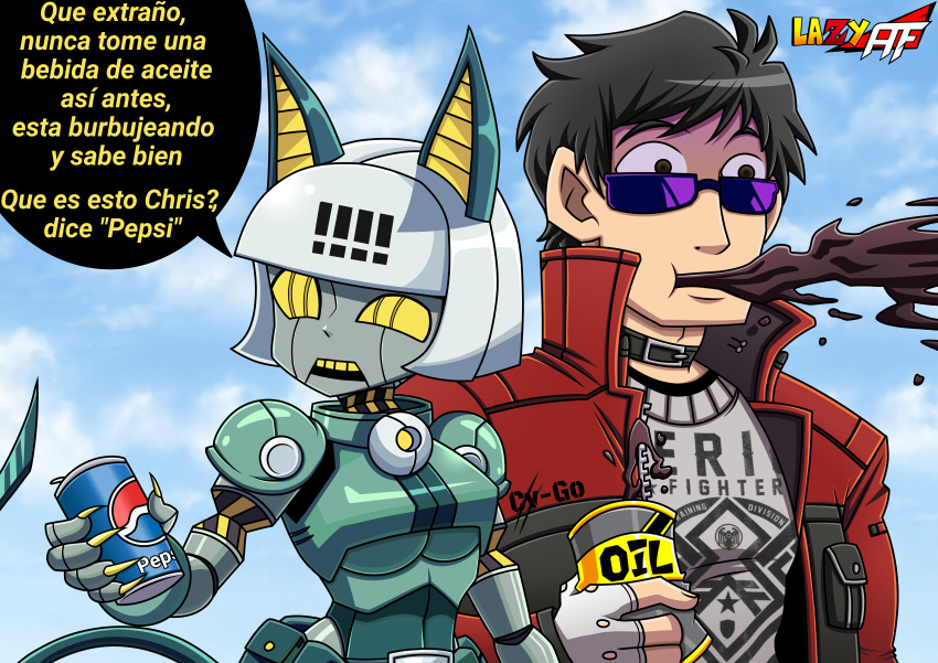 blood_rivals, chris_hollway, crossover, meme, robo-fortune, skullgirls, spanish_text