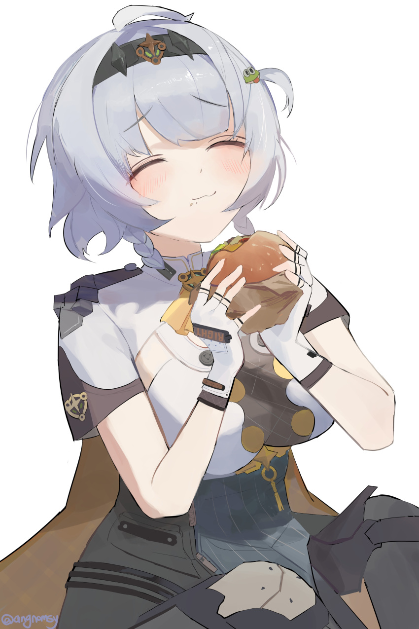 1girl, :3, absurdres, anby_demara, anby_demara_(silver_soldier), angnomsy, black_hairband, black_thighhighs