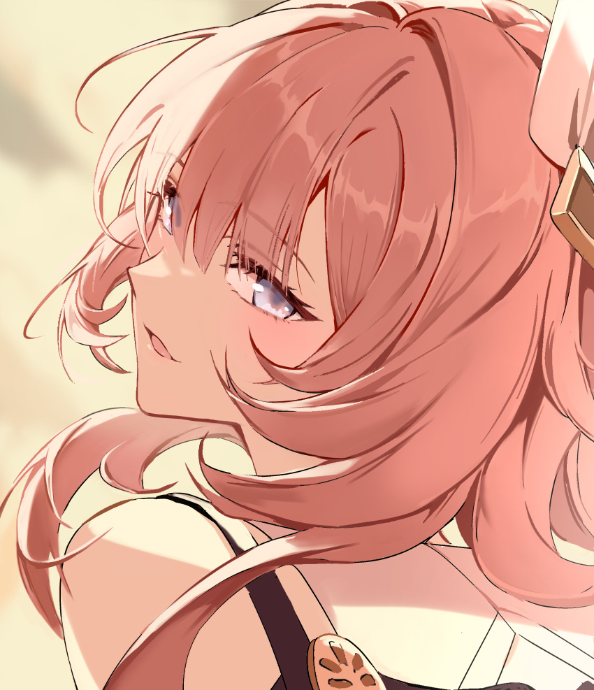 1girl, absurdres, blue_eyes, commentary, cyrene_(honkai:_star_rail), da-un_(du), from_behind, grey_sky