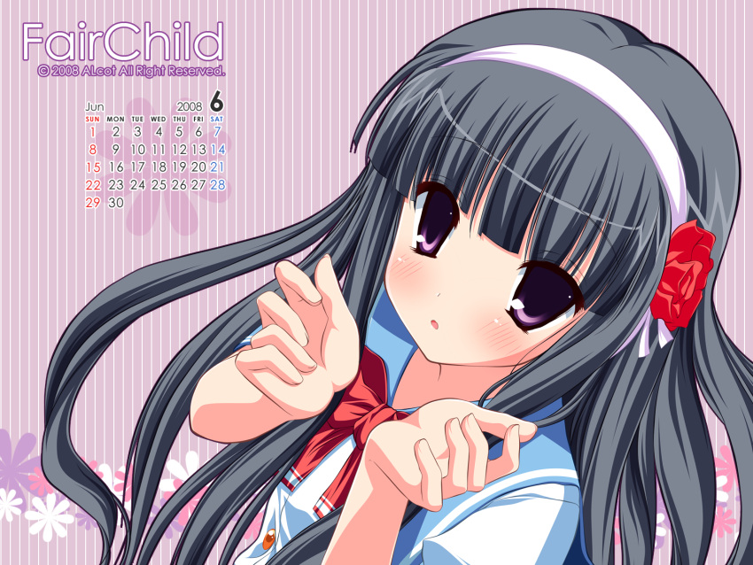 black_hair, calendar, fair_child, kagami_sakuya, nimura_yuushi, purple_eyes, seifuku, violet_eyes