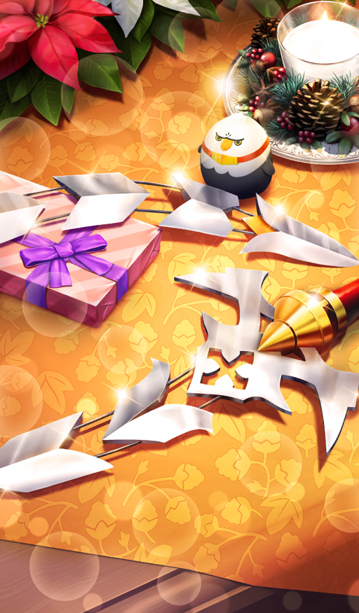 bow, box, candle, christmas, commentary, diffraction_spikes, fate/grand_order, fate_(series)