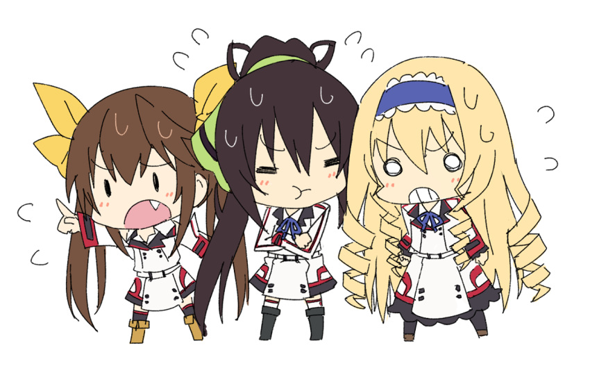 :t, angry, bad_id, black_hair, blonde_hair, boots, bow, brown_hair