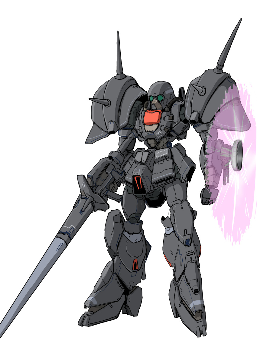 absurdres, beam_shield, colored_lineart, commentary, crossbone_vanguard, den'an_zon, green_eyes, gundam