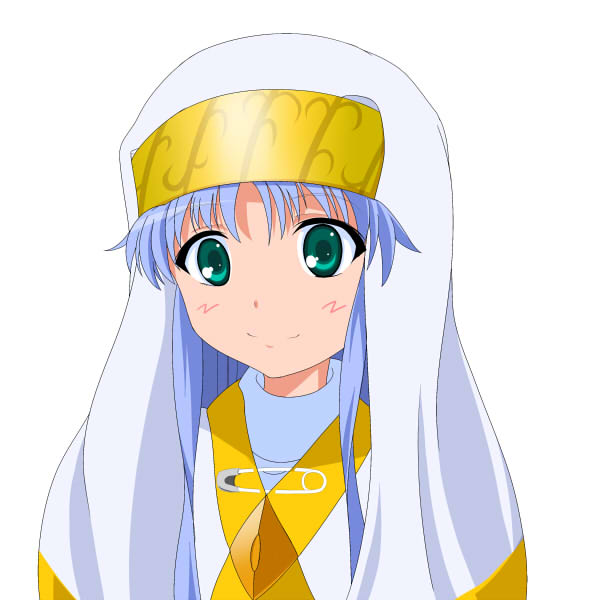 blue_hair, index, long_hair, nun, reki_48, robe, screencap, smile