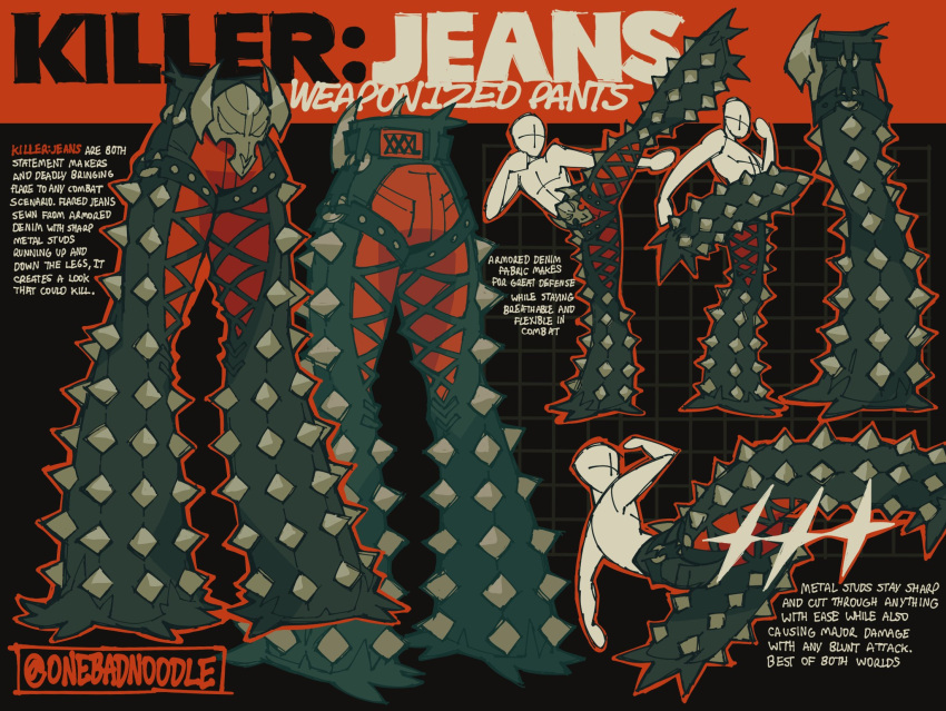 1other, bell-bottoms, denim, english_commentary, english_text, highres, jeans, killer:jeans