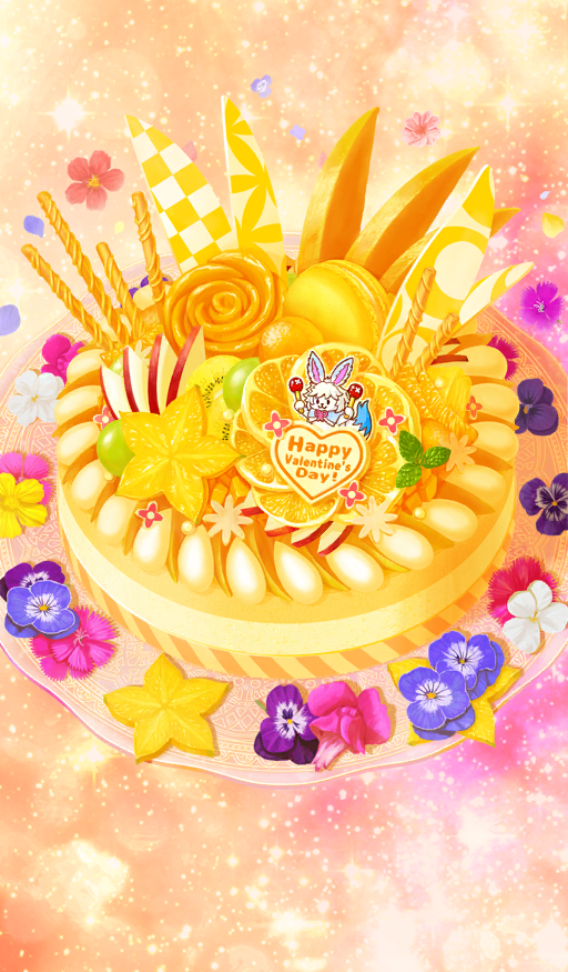 akitaken_(non_faciem), apple, apple_slice, blue_flower, blue_pansy, cake, commentary, dessert
