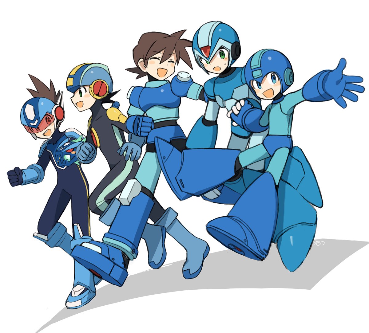 5boys, armor, assault_visor, blue_armor, blue_bodysuit, blue_eyes, blue_helmet, bodysuit