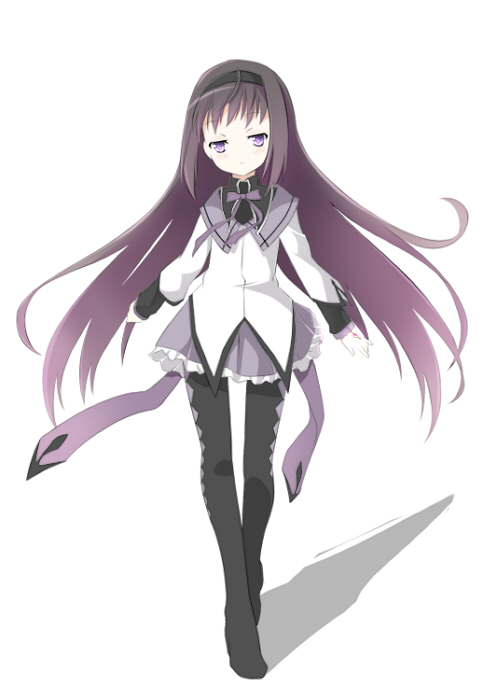 akemi_homura, alucard_(artist), black_hair, hairband, huazang, long_hair, mahou_shoujo_madoka_magica, pantyhose