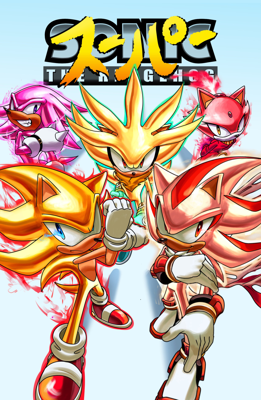 1girl, 4boys, absurdres, animal_ears, aura, blaze_the_cat, blue_eyes, burning_blaze