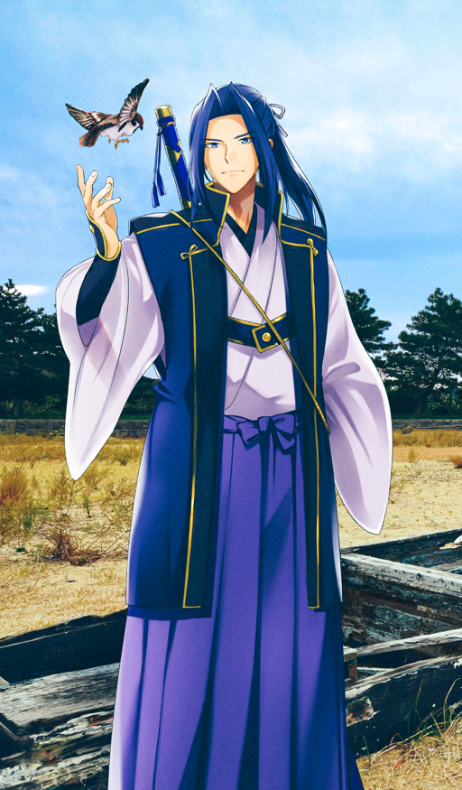 1boy, armor, azuazuazu19, bird, blue_sky, commentary, curtained_hair, fate/grand_order