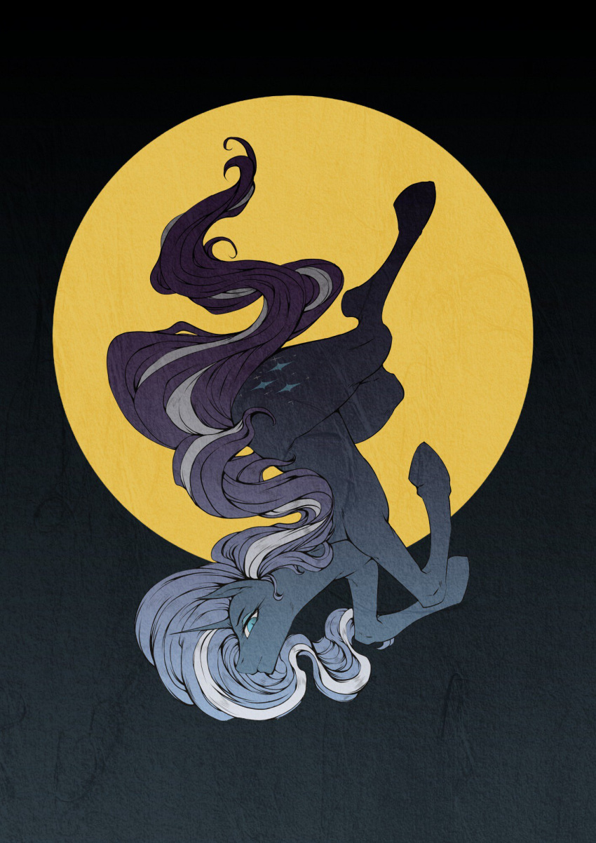 animal, dark_persona, doctor_d1210, highres, horns, horse, long_hair, multicolored_hair