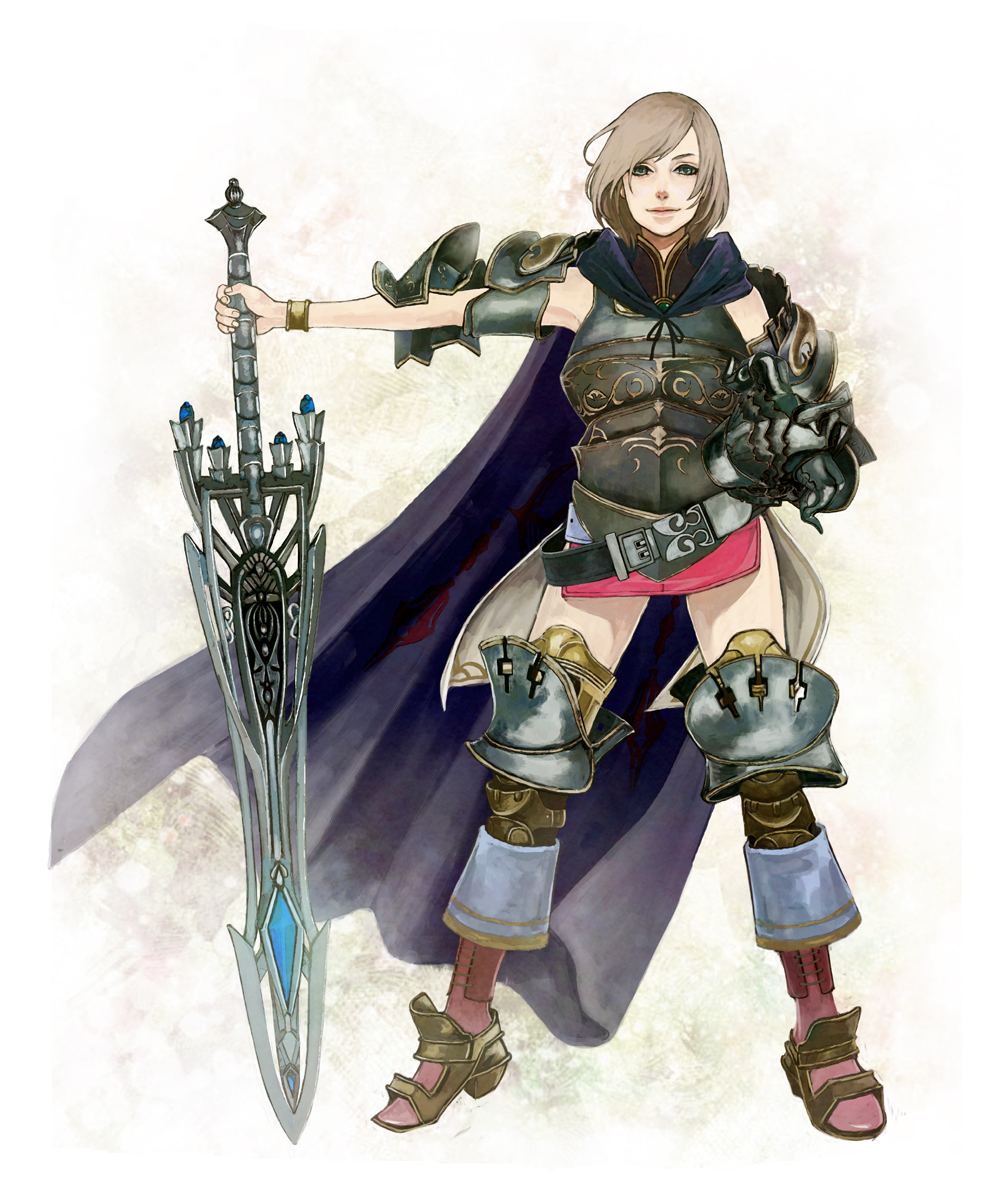 ashelia_b'nargin_dalmasca, ashelia_b'nargin_dalmasca, b-k-jamo, bad_id, beltskirt, blue_eyes, brown_hair, cape