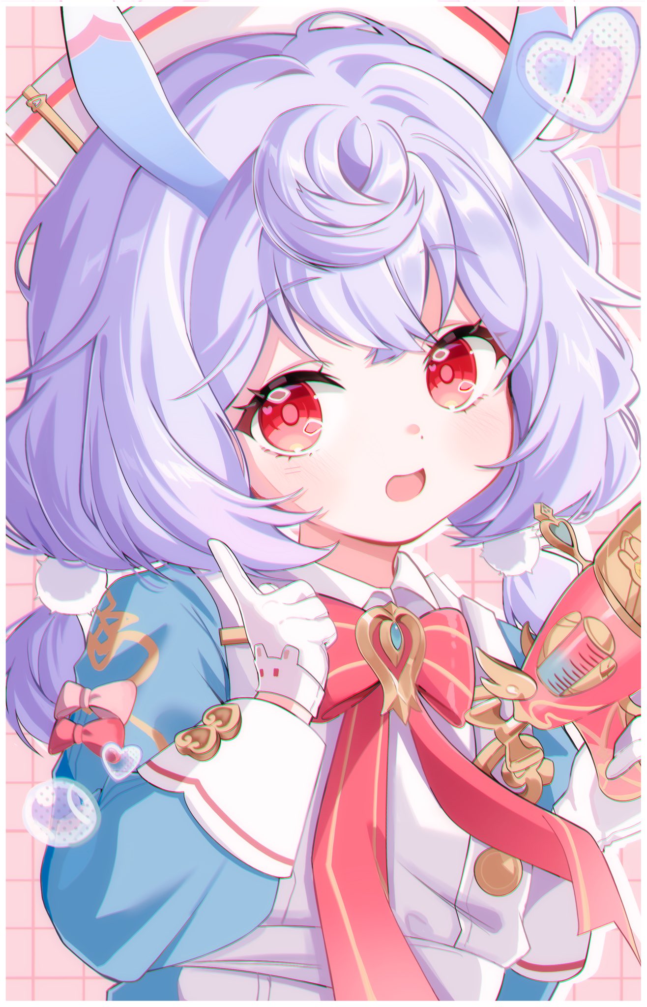 1girl, animal_ears, bow, bowtie, commentary, genshin_impact, geumxxi, gloves