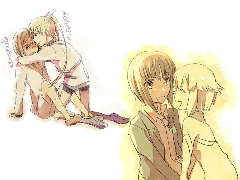 blazer, bob_cut, element_hunters, hannah_weber, homi_nandie, hug, juno_(element_hunters), long_hair