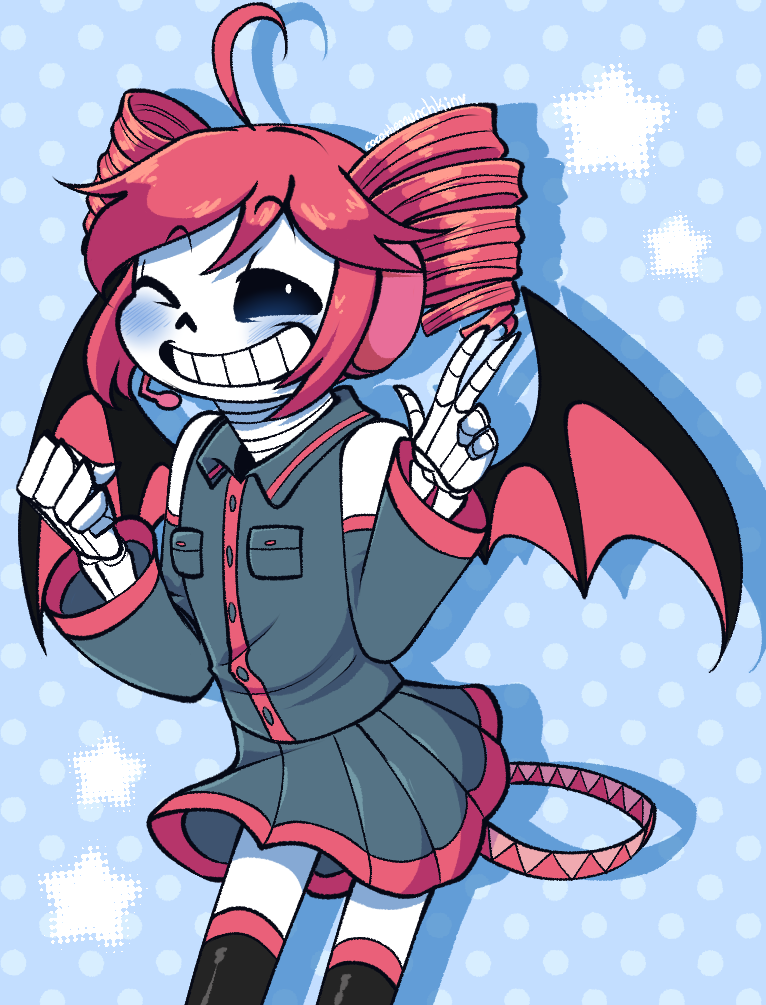 1boy, 2022, 2d, ahoge, black_skirt, black_thighhighs, blue_background, buttons