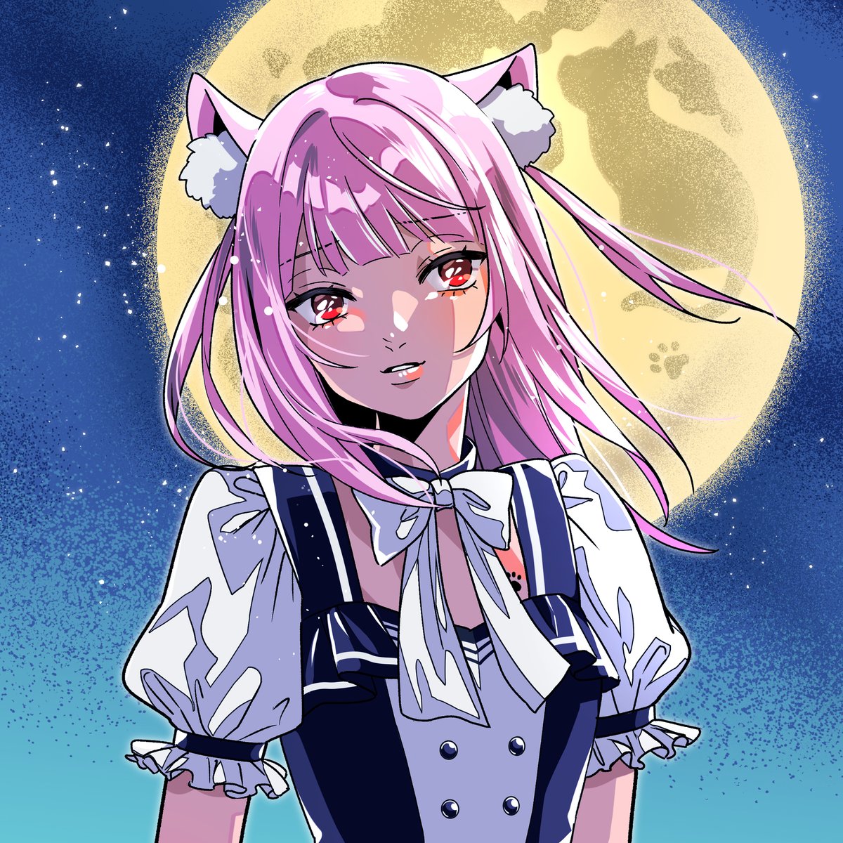 1girl, alternate_costume, animal_ear_fluff, animal_ears, artist_request, blue_dress, blue_sky, bow
