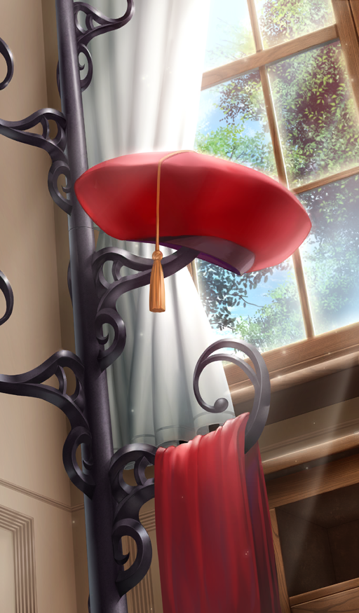 beret, commentary, curtains, day, dutch_angle, fate/grand_order, fate_(series), hat