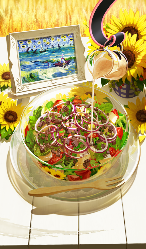 akitaken_(non_faciem), bowl, commentary, fate/grand_order, fate_(series), flower, food, food_focus