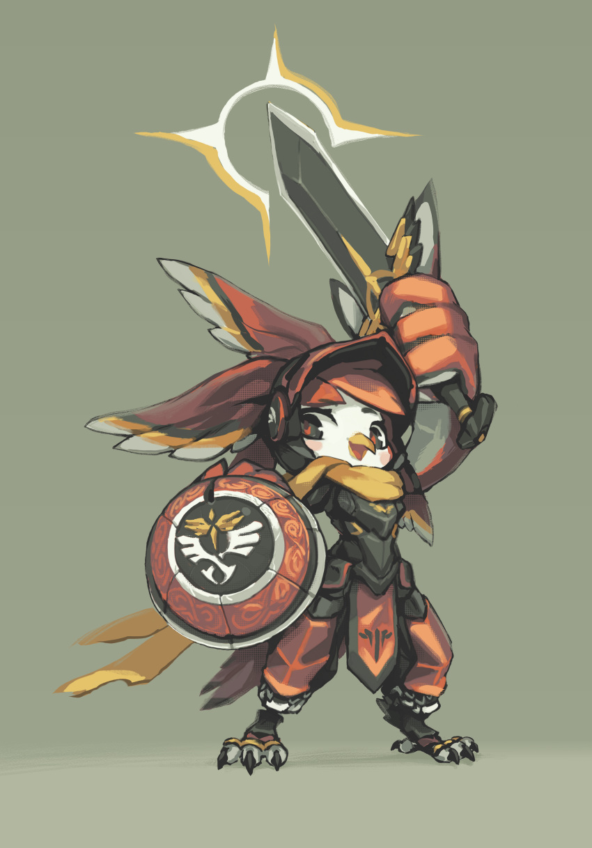 1girl, 2020, absurdres, agla_the_siren, armor, bird, bird_girl, bird_tail