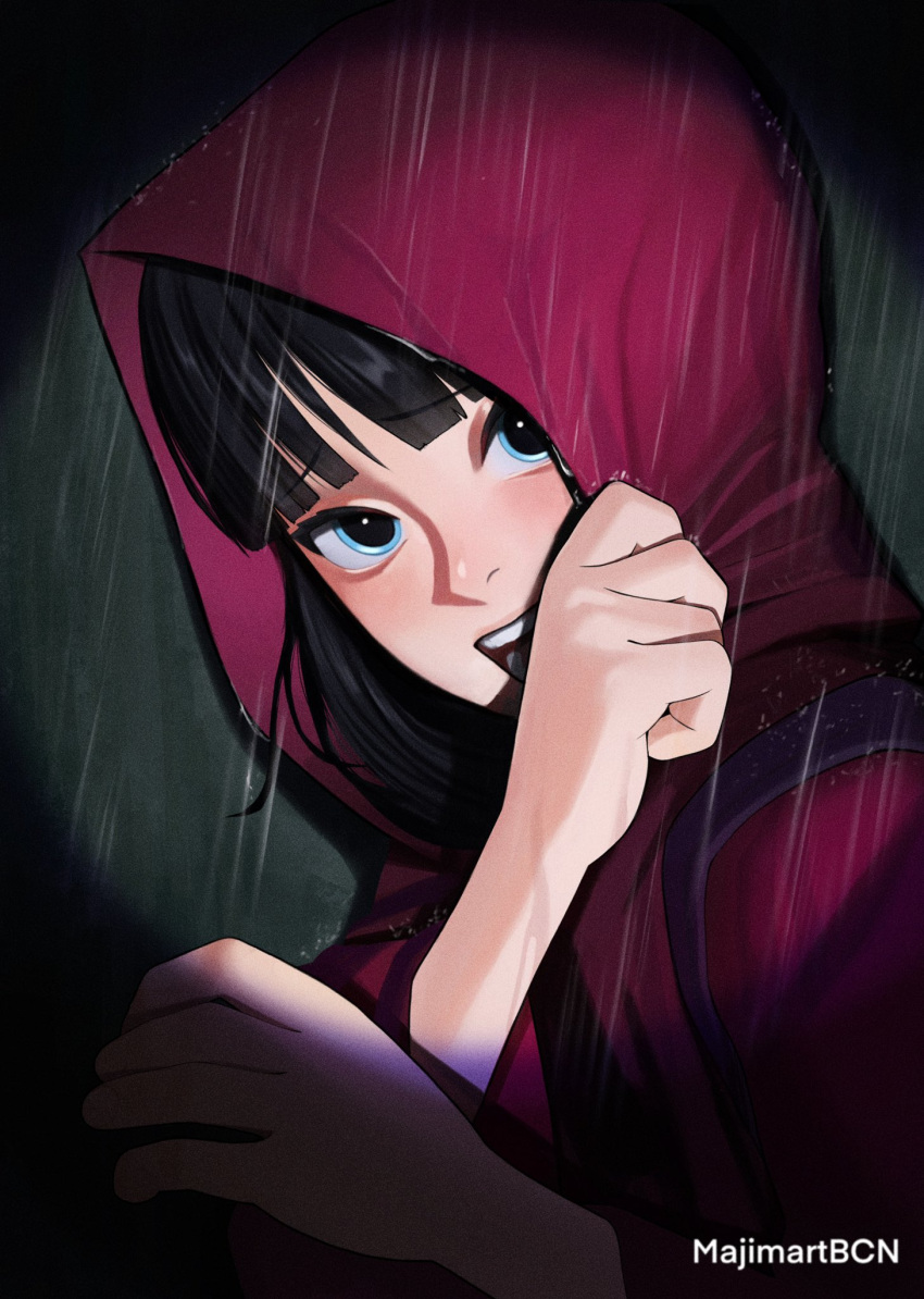 1girl, aged_down, artist_name, black_hair, blue_eyes, blunt_bangs, child, commentary
