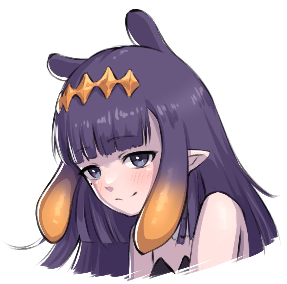 1girl, blue_eyes, blunt_bangs, closed_mouth, diamond_hairband, gradient_hair, hairband, hengi_hengi