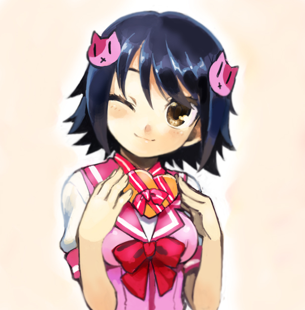 :x, bust, character_request, gal_gun, galgun, hair_ornament, heart, kosugi_neneko