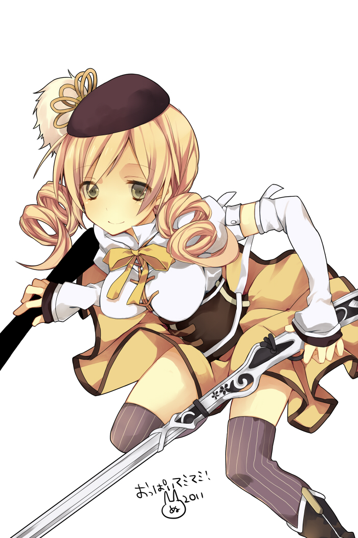 bad_id, beret, blonde_hair, drill_hair, hat, kanzaki8, magical_girl, mahou_shoujo_madoka_magica