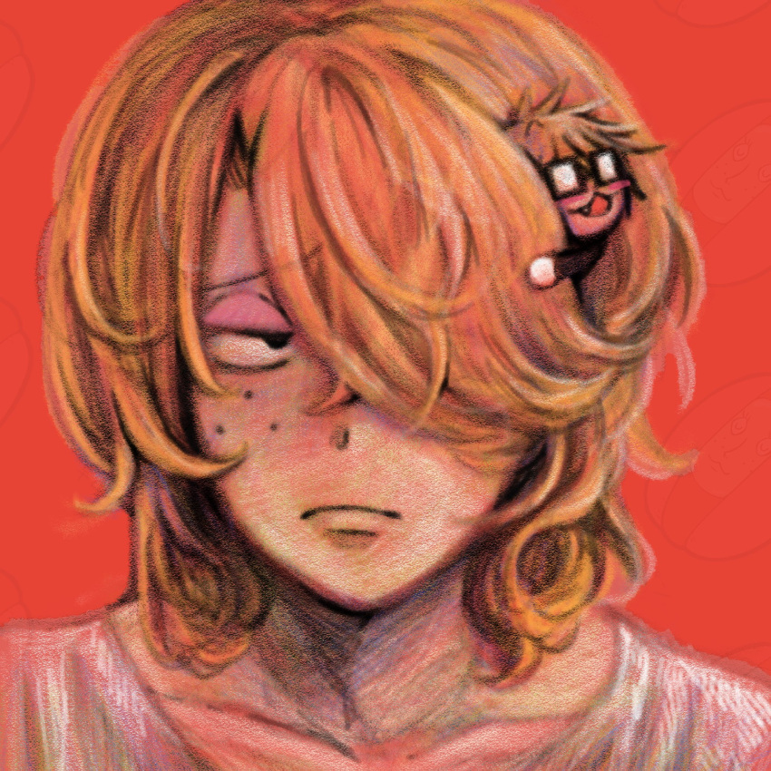 2boys, 6yo2u2, alternate_hairstyle, black_eyes, commentary_request, freckles, hair_over_one_eye, highres