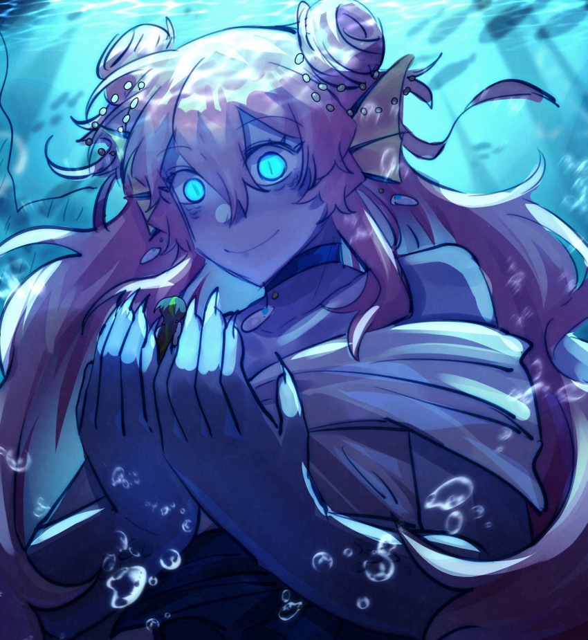 1boy, 1girl, animification, blue_eyes, claws, colored_skin, commentary, cool_colored