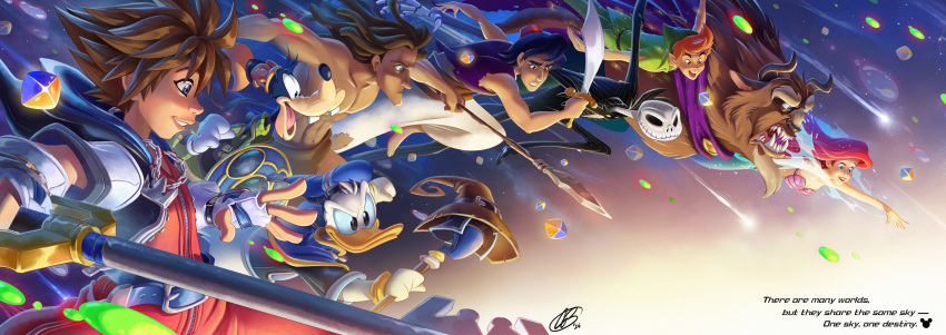 1girl, 6+boys, absurdres, aladdin_(character), aladdin_(disney), beast_(disney), beauty_and_the_beast, disney