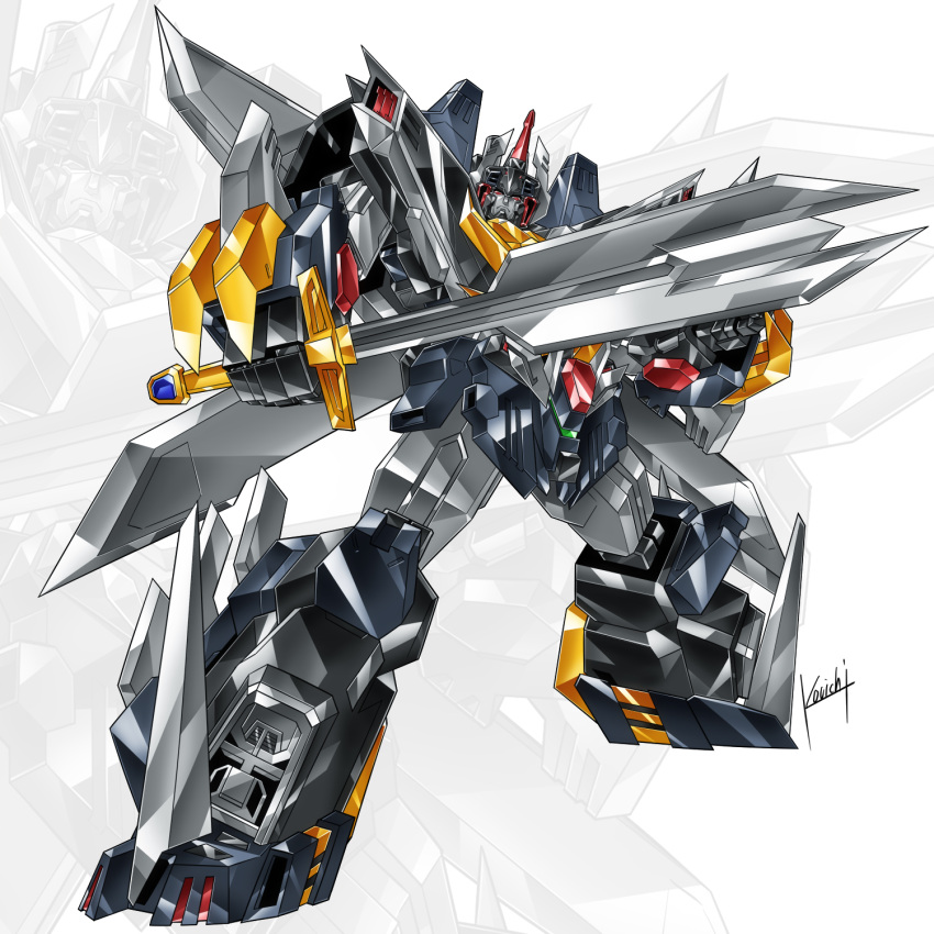 choujuu_kishin_dancouga, dancouga, dancouga_(series), highres, holding, holding_sword, holding_weapon, kouichi_(kouichi-129)