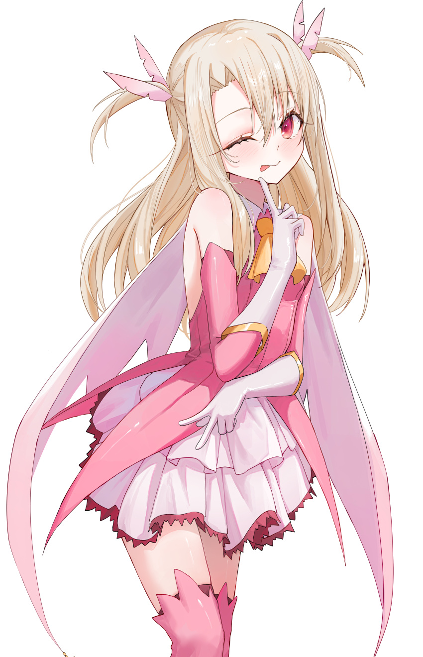 1girl, absurdres, bare_shoulders, blush, boots, bow, breasts, card_holster