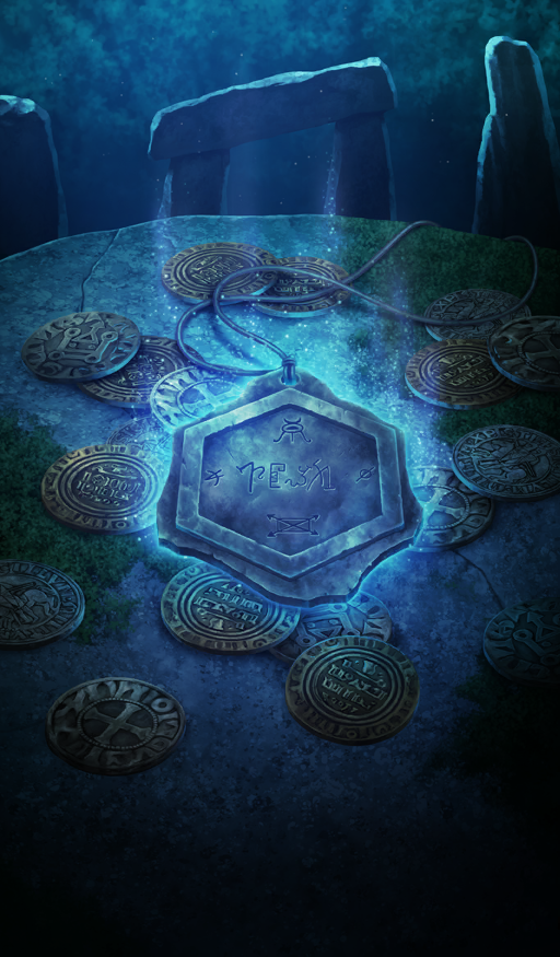 aqua_theme, coin, commentary, fate/grand_order, fate_(series), glowing, gold, jewelry