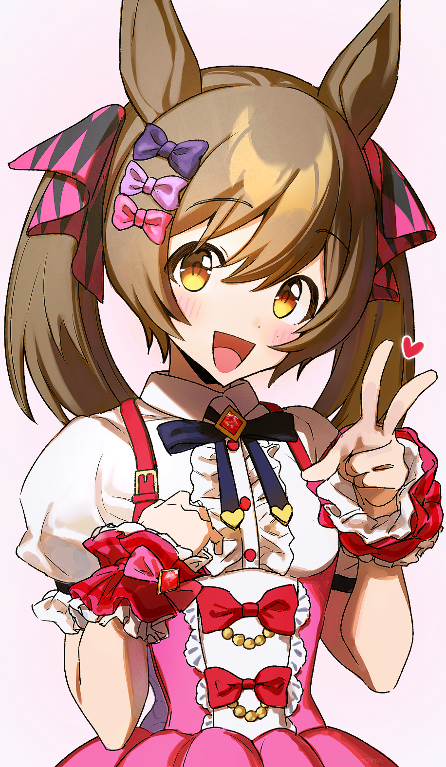 1girl, :d, animal_ears, back_bow, black_bow, black_bowtie, blush, bow