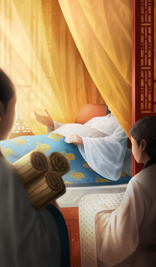 1girl, 2others, age_difference, aged_up, ambiguous_gender, bed, blurry, blurry_foreground