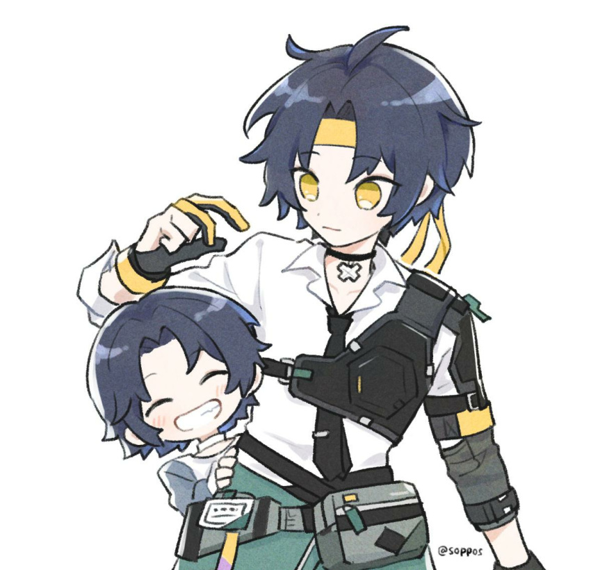 1boy, asaba_harumasa, harumasa_(zenless_zone_zero), short_hair, soppos, younger, zenless_zone_zero