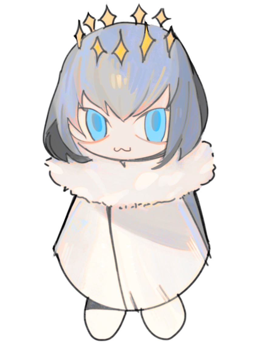 1boy, :3, absurdres, blue_eyes, chibi, chibi_only, chinese_commentary, closed_mouth