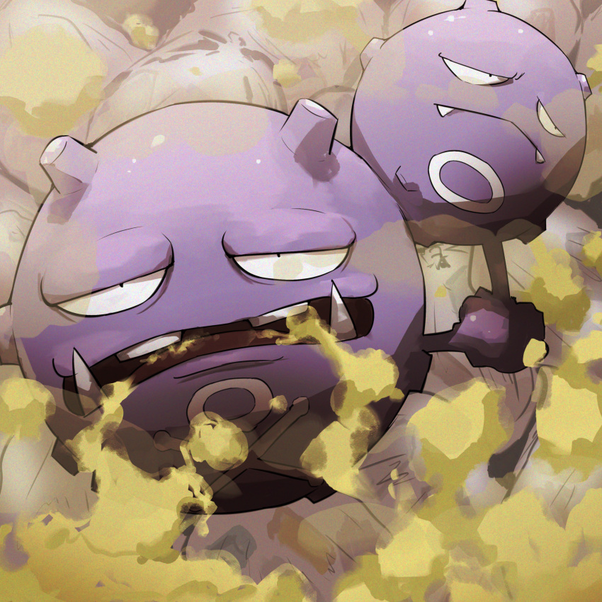 absurdres, fangs, gas, highres, no_humans, open_mouth, pokemon, pokemon_(creature)