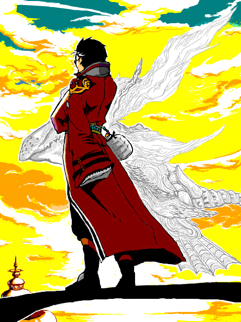 0000973988, 1boy, auron, black_hair, cloud, coat, final_fantasy, final_fantasy_x