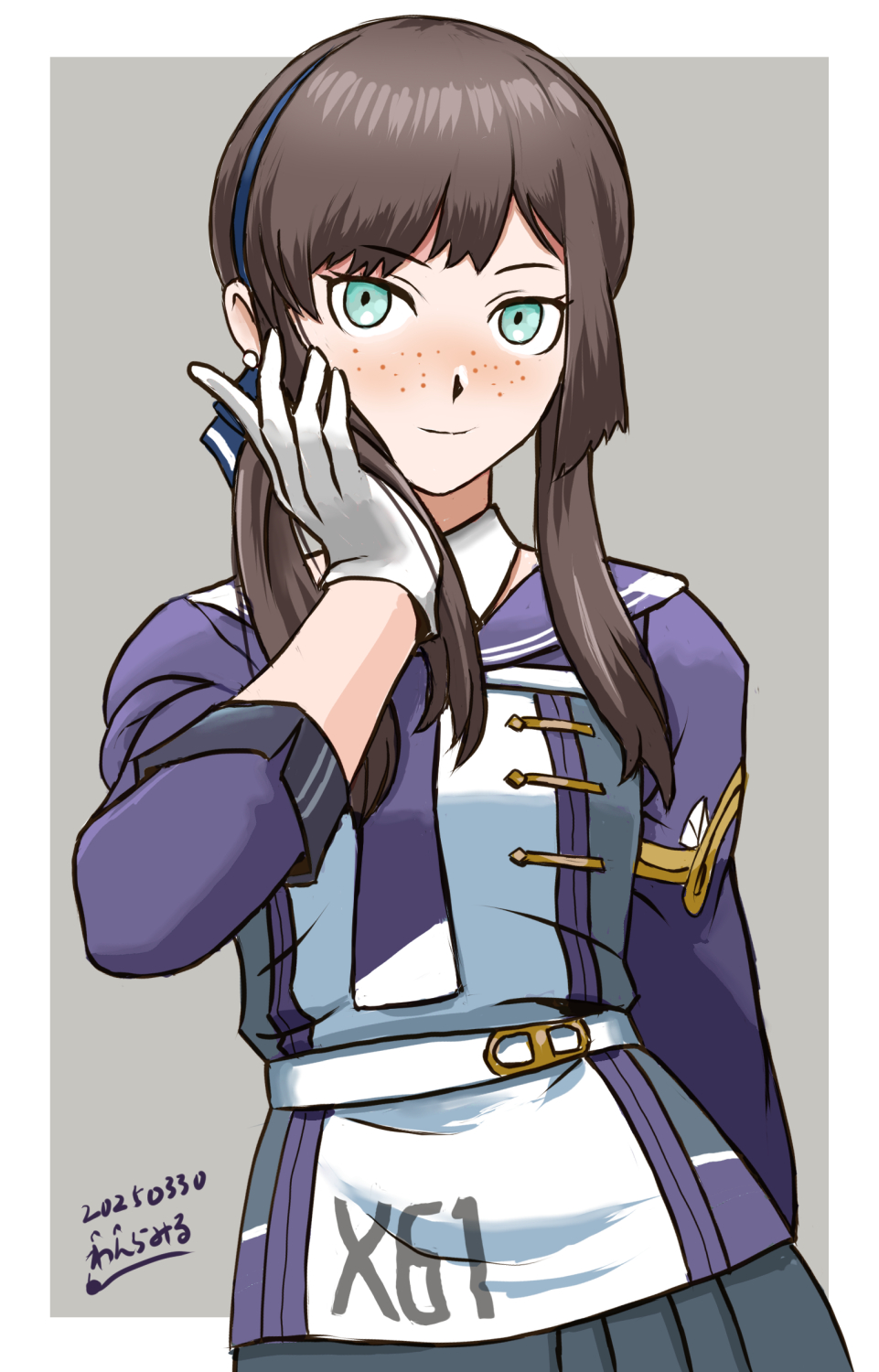 1girl, freckles, hairband, highres, kantai_collection, long_hair, mogador_(kancolle), solo
