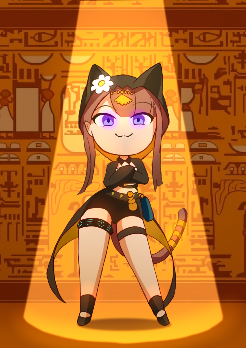 1girl, :3, absurdres, ancient_egyptian, animal_ear_hood, animal_ears, animal_hood, ankha_zone_(meme)