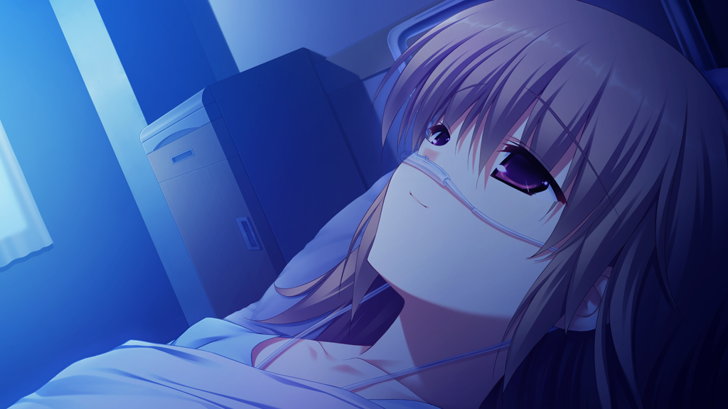 1girl, bed, breathing, brown_hair, closed_mouth, collarbone, fumio_(ura_fmo), game_cg